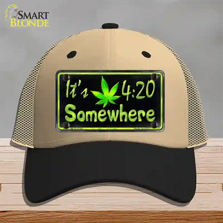 Its 4:20 Novelty License Plate Hat Mesh / Khaki|Black