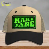 Mary Jane Novelty License Plate Hat Mesh / Khaki|Black