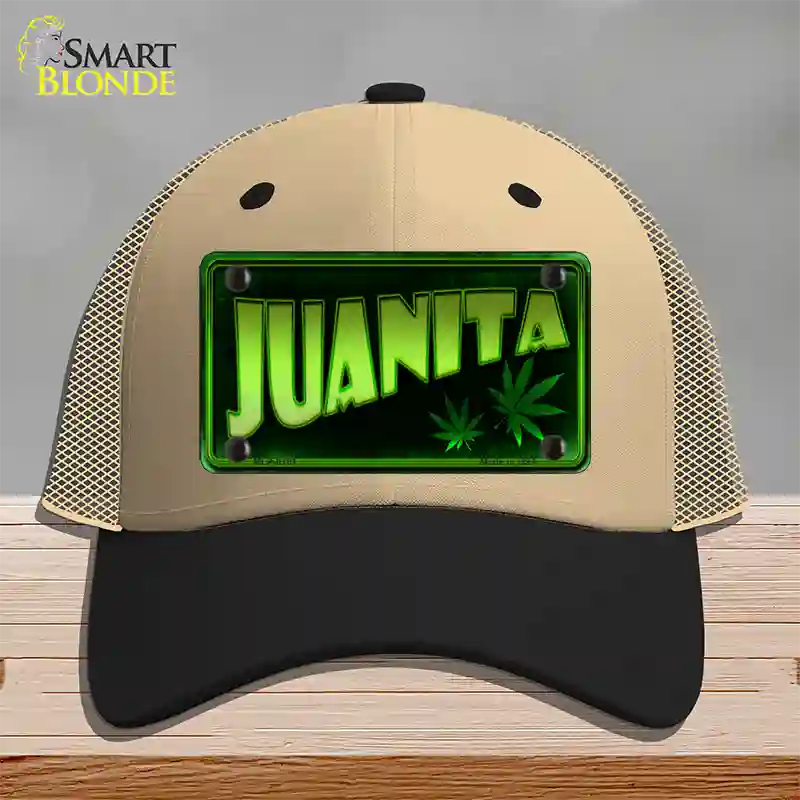 Juanita Novelty License Plate Hat Mesh / Khaki|Black