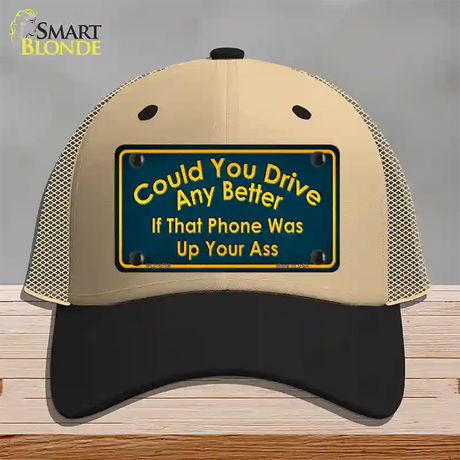 Could You Drive Novelty License Plate Hat Mesh / Khaki|Black