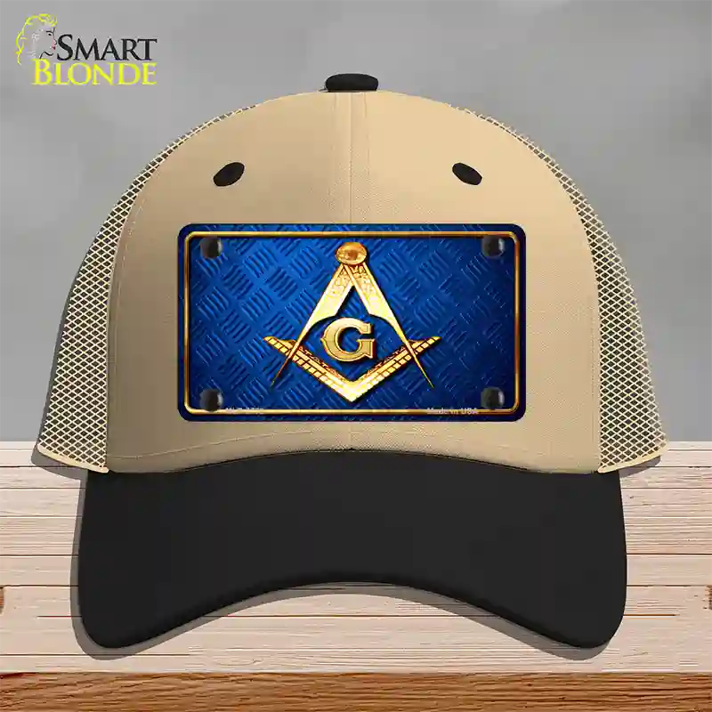 Freemasonry Novelty License Plate Hat Mesh / Khaki|Black