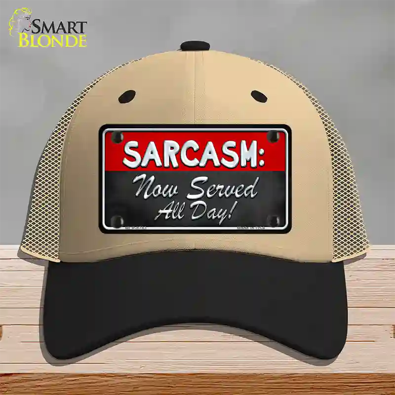 Sarcasm Novelty License Plate Hat Mesh / Khaki|Black