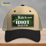 Watch Out Ahead Of Me Novelty License Plate Hat Mesh / Khaki|Black