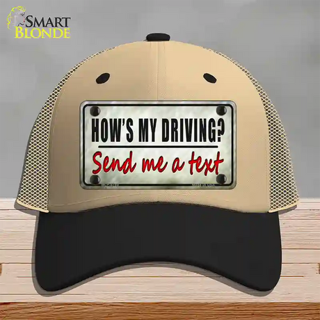 Send Me A Text Novelty License Plate Hat Mesh / Khaki|Black