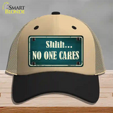 No One Cares Novelty License Plate Hat Mesh / Khaki|Black