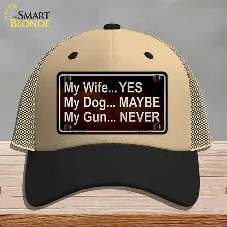 My Gun Novelty License Plate Hat Mesh / Khaki|Black