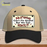 Nurses Sedate It Novelty License Plate Hat Mesh / Khaki|Black