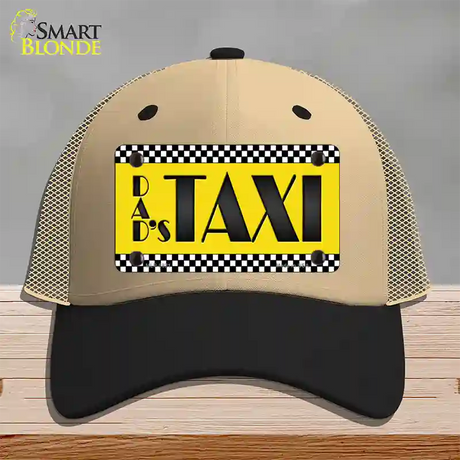 Dads Taxi Novelty License Plate Hat Mesh / Khaki|Black