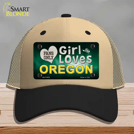 This Girl Loves Oregon Novelty License Plate Hat Mesh / Khaki|Black