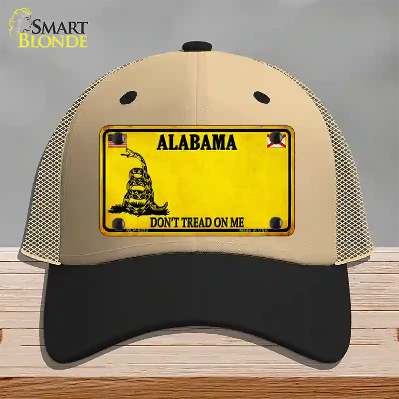 Alabama Dont Tread On Me Novelty License Plate Hat Khaki Mesh