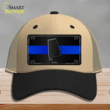 Alabama Thin Blue Line Novelty License Plate Hat Mesh / Khaki|Black