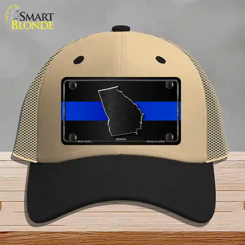 Georgia Thin Blue Line Novelty License Plate Hat Mesh / Khaki|Black