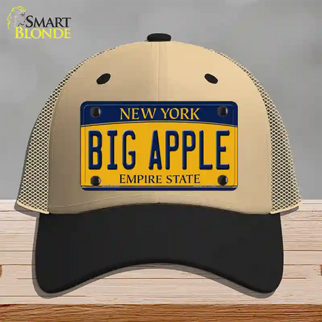 Big Apple Yellow New York Novelty License Plate Hat Mesh / Khaki|Black