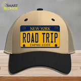 Road Trip New York Novelty License Plate Hat Mesh / Khaki|Black