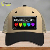 More Love Less Hate Rainbow Novelty License Plate Hat Mesh / Khaki|Black