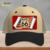 Route 66 Scroll Novelty License Plate Hat Mesh / Khaki|Black