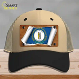 Kentucky Flag Scroll Novelty License Plate Hat Mesh / Khaki|Black