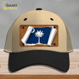 South Carolina Flag Scroll Novelty License Plate Hat Mesh / Khaki|Black