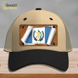 Guatemala Flag Scroll Novelty License Plate Hat Mesh / Khaki|Black