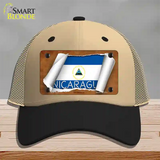 Nicaragua Flag Scroll Novelty License Plate Hat Mesh / Khaki|Black