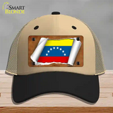 Venezuela Flag Scroll Novelty License Plate Hat Mesh / Khaki|Black