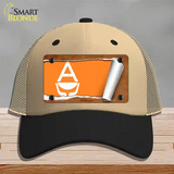 Antarctica Flag Scroll Novelty License Plate Hat Mesh / Khaki|Black