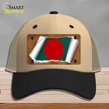 Bangladesh Flag Scroll Novelty License Plate Hat Mesh / Khaki|Black