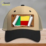 Banin Flag Scroll Novelty License Plate Hat Mesh / Khaki|Black