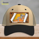 Bhutan Flag Scroll Novelty License Plate Hat Mesh / Khaki|Black