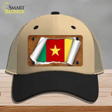 Cameroon Flag Scroll Novelty License Plate Hat Mesh / Khaki|Black