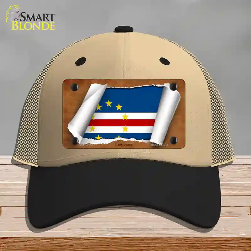 Camp Verde Flag Scroll Novelty License Plate Hat Mesh / Khaki|Black