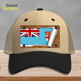 Fiji Flag Scroll Novelty License Plate Hat Mesh / Khaki|Black