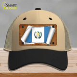 Guatemala Country Flag Scroll Novelty License Plate Hat Mesh / Khaki|Black