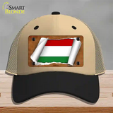 Hungary Flag Scroll Novelty License Plate Hat Mesh / Khaki|Black