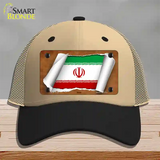 Iran Flag Scroll Novelty License Plate Hat Mesh / Khaki|Black