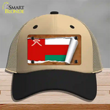 Oman Flag Scroll Novelty License Plate Hat Mesh / Khaki|Black