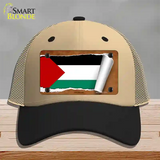 Palestine Flag Scroll Novelty License Plate Hat Mesh / Khaki|Black