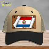 Paraguay-OBV Flag Scroll Novelty License Plate Hat Mesh / Khaki|Black