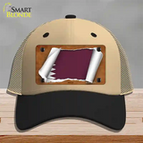 Qatar Flag Scroll Novelty License Plate Hat Mesh / Khaki|Black