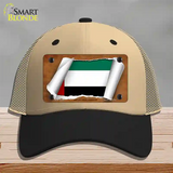 United Arab Emirates Flag Scroll Novelty License Plate Hat Mesh / Khaki|Black