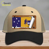 Australian Capital Flag Scroll Novelty License Plate Hat Mesh / Khaki|Black