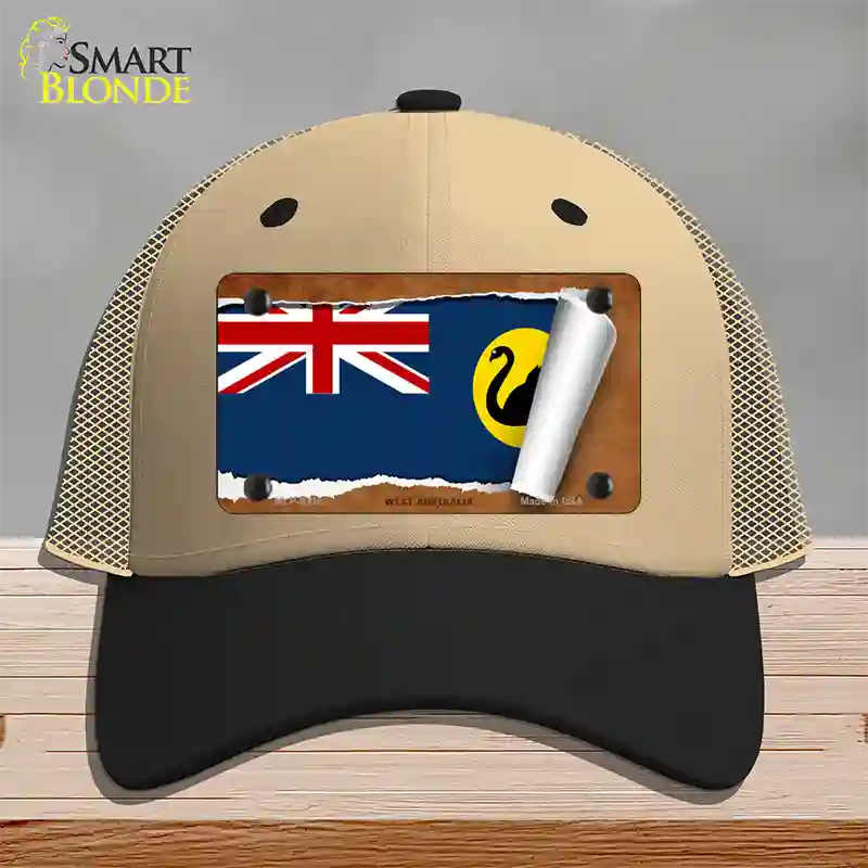 West Australia Flag Scroll Novelty License Plate Hat Mesh / Khaki|Black