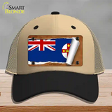 New South Wales Flag Scroll Novelty License Plate Hat Mesh / Khaki|Black