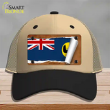 South Australia Flag Scroll Novelty License Plate Hat Mesh / Khaki|Black