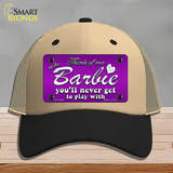 Barbie Never Play Novelty License Plate Hat Mesh / Khaki|Black