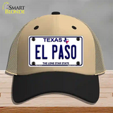 El Paso Texas Novelty License Plate Hat Mesh / Khaki|Black