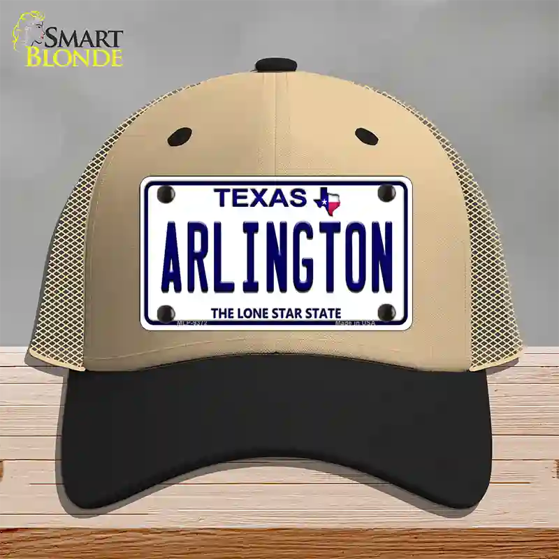 Arlington Texas Novelty License Plate Hat Mesh / Khaki|Black