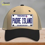 Padre Island Texas Novelty License Plate Hat Mesh / Khaki|Black