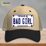 Bad Girl Texas Novelty License Plate Hat Mesh / Khaki|Black