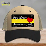 My Heart Answers Every Call Novelty License Plate Hat Mesh / Khaki|Black